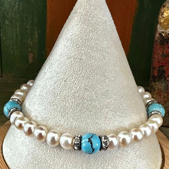 Danbury Mint Freshwater Pearl Bracelet • Sterling 925 Clasp - Picture 1 of 10